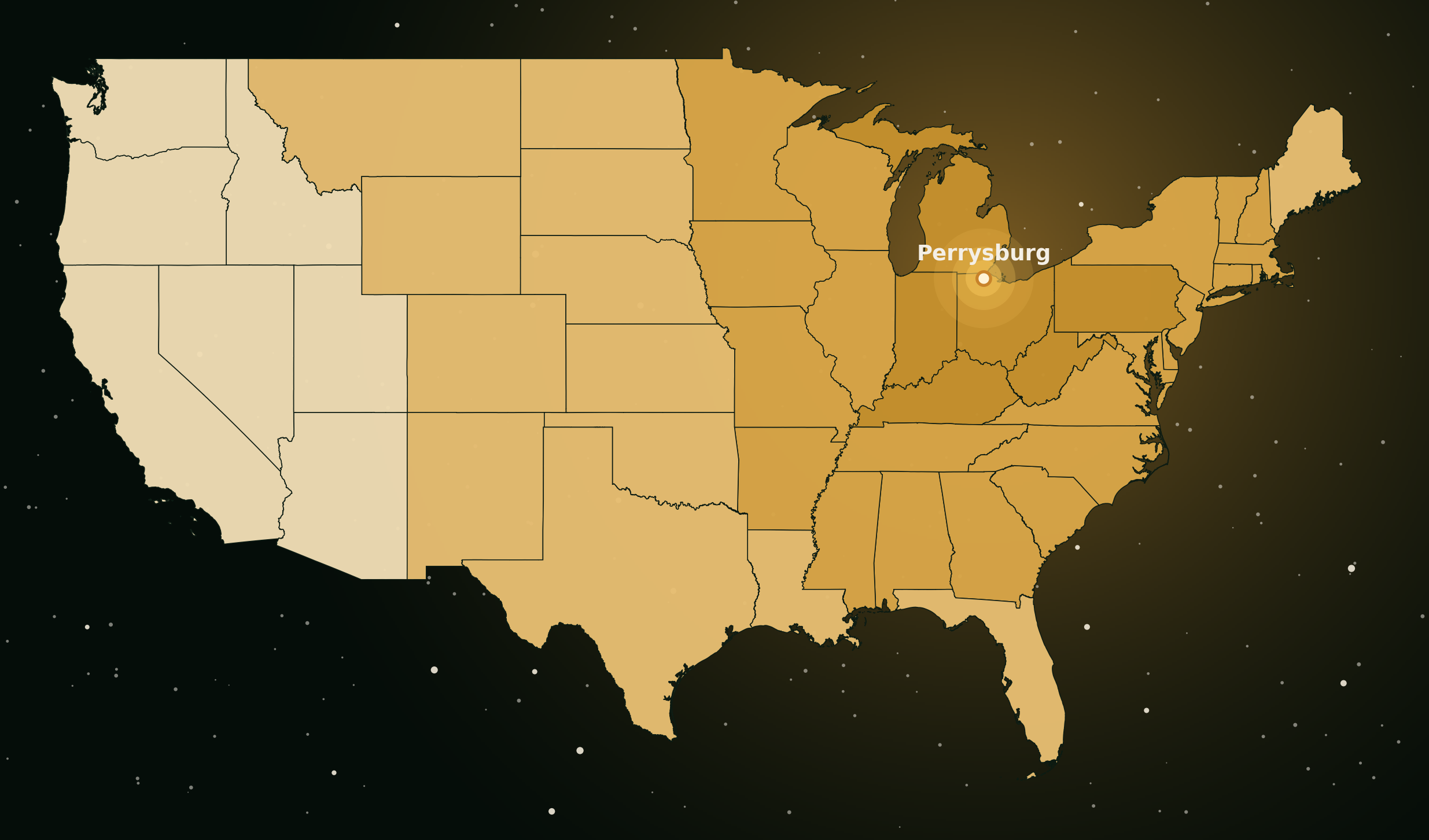 Ground shipping reach from Perrysburg, Ohio
